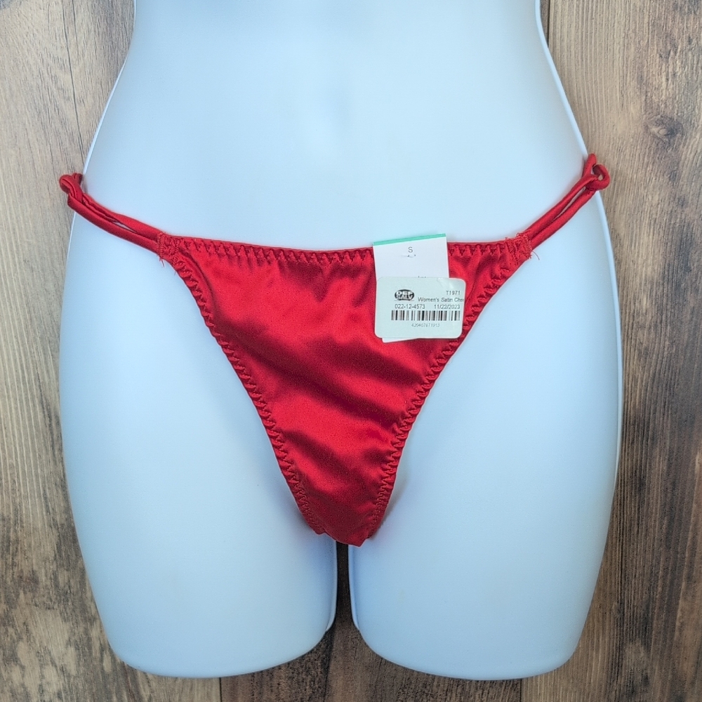 Auden NWT Scarlet Satin Cheeky String Panties S        M300